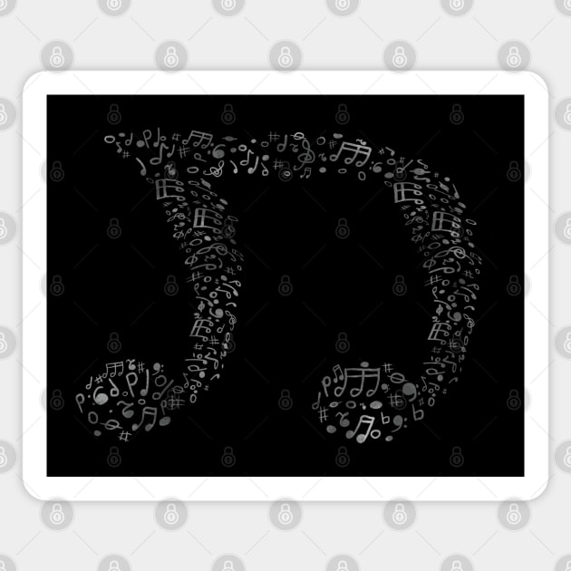 Music note silhouette Sticker by Xatutik-Art